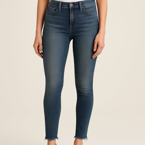 Frame Denim Le High Skinny Jeans Eling Raw Hem 25" Inseam Size 24 - Picture 1 of 10